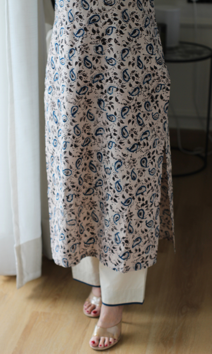 Inaya Indigo Kalamkari Kurta with Cotton Pants