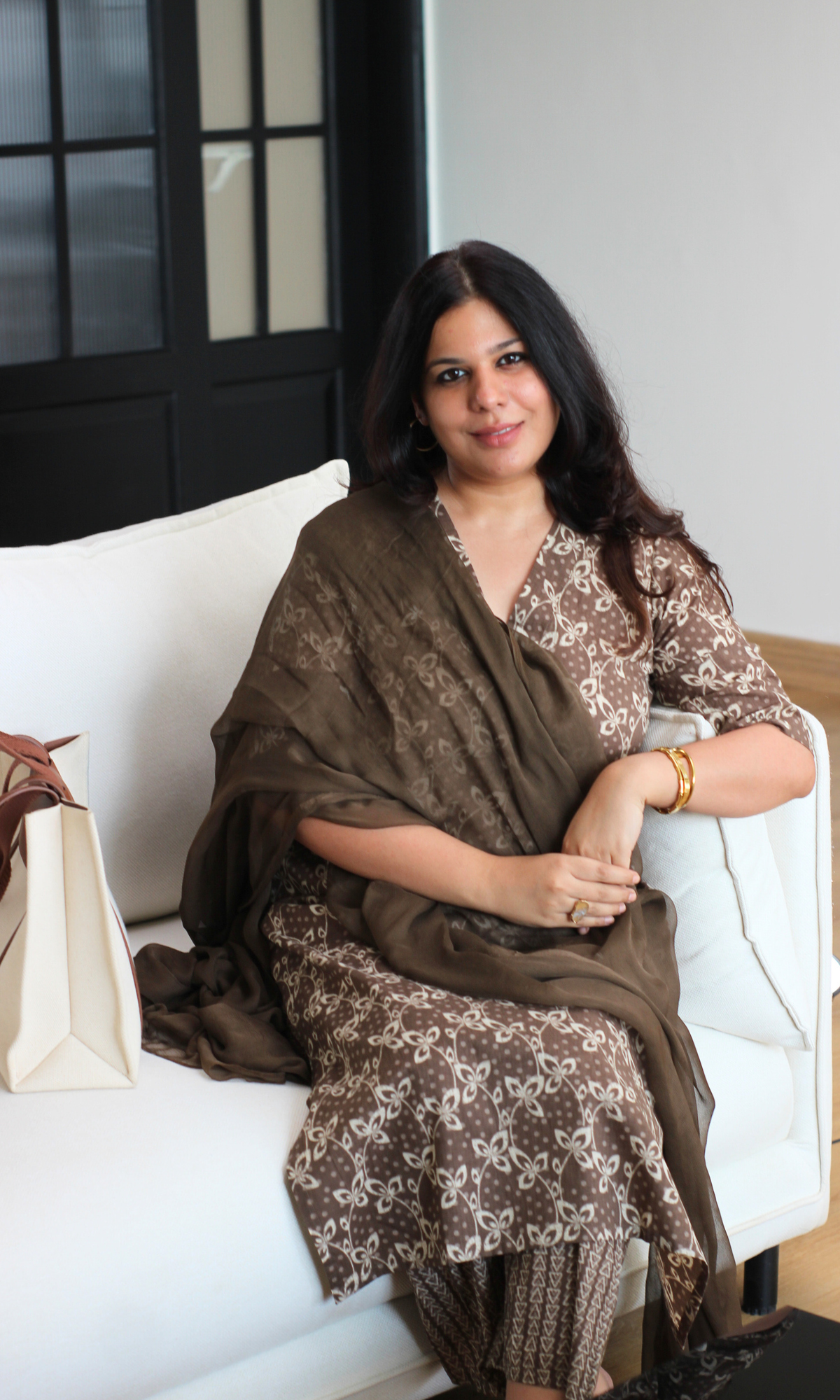 Cotton Kashish Dabu Print Kurta, Pant & Kota Doria Dupatta