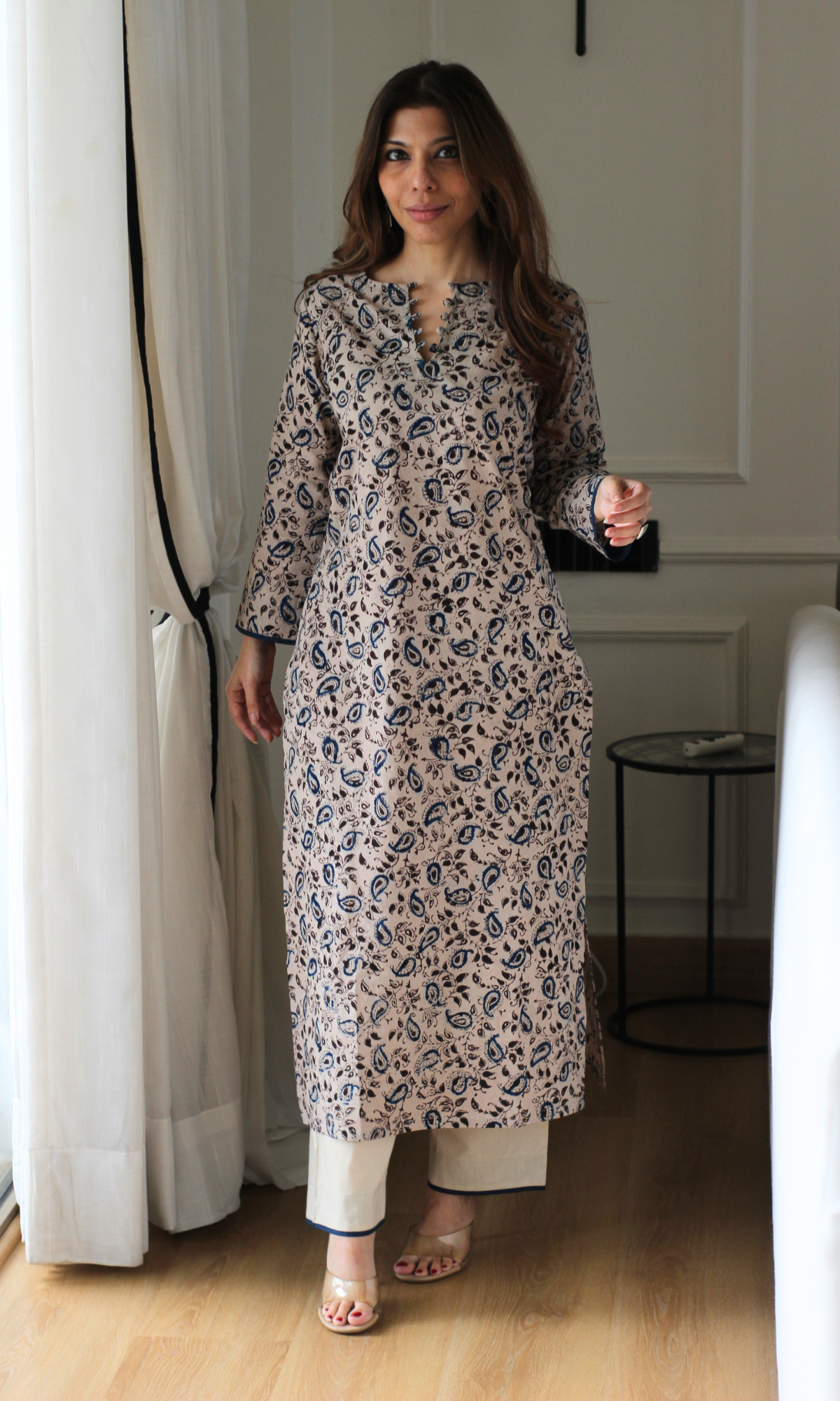 Inaya Indigo Kalamkari Kurta with Cotton Pants