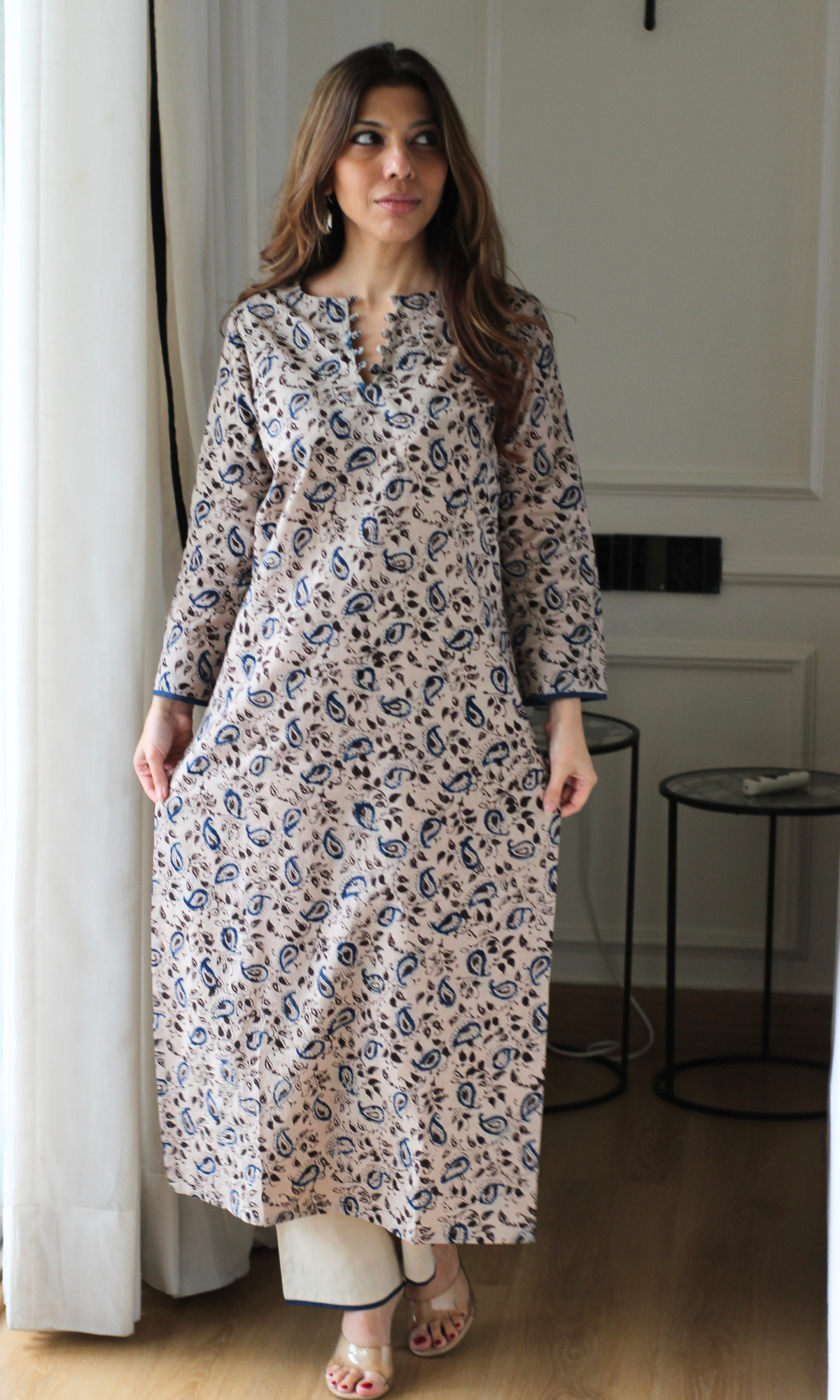 Inaya Indigo Kalamkari Kurta with Cotton Pants