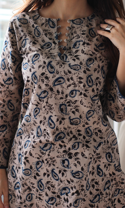 Inaya Indigo Kalamkari Kurta with Cotton Pants