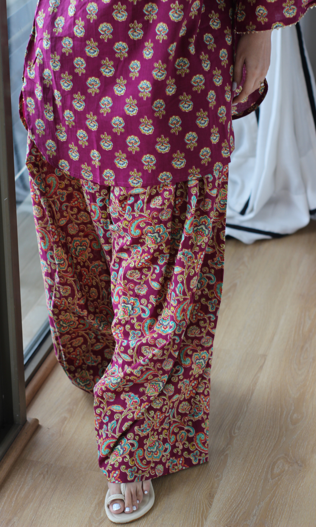 Ela Mulberry Kalamkari Kurta with Farshi Salwaar