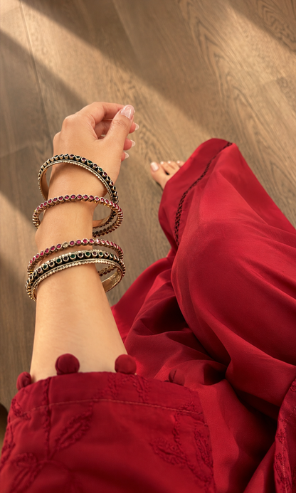 Rose Embroidered Kurta & Cotton Farshi Salwaar