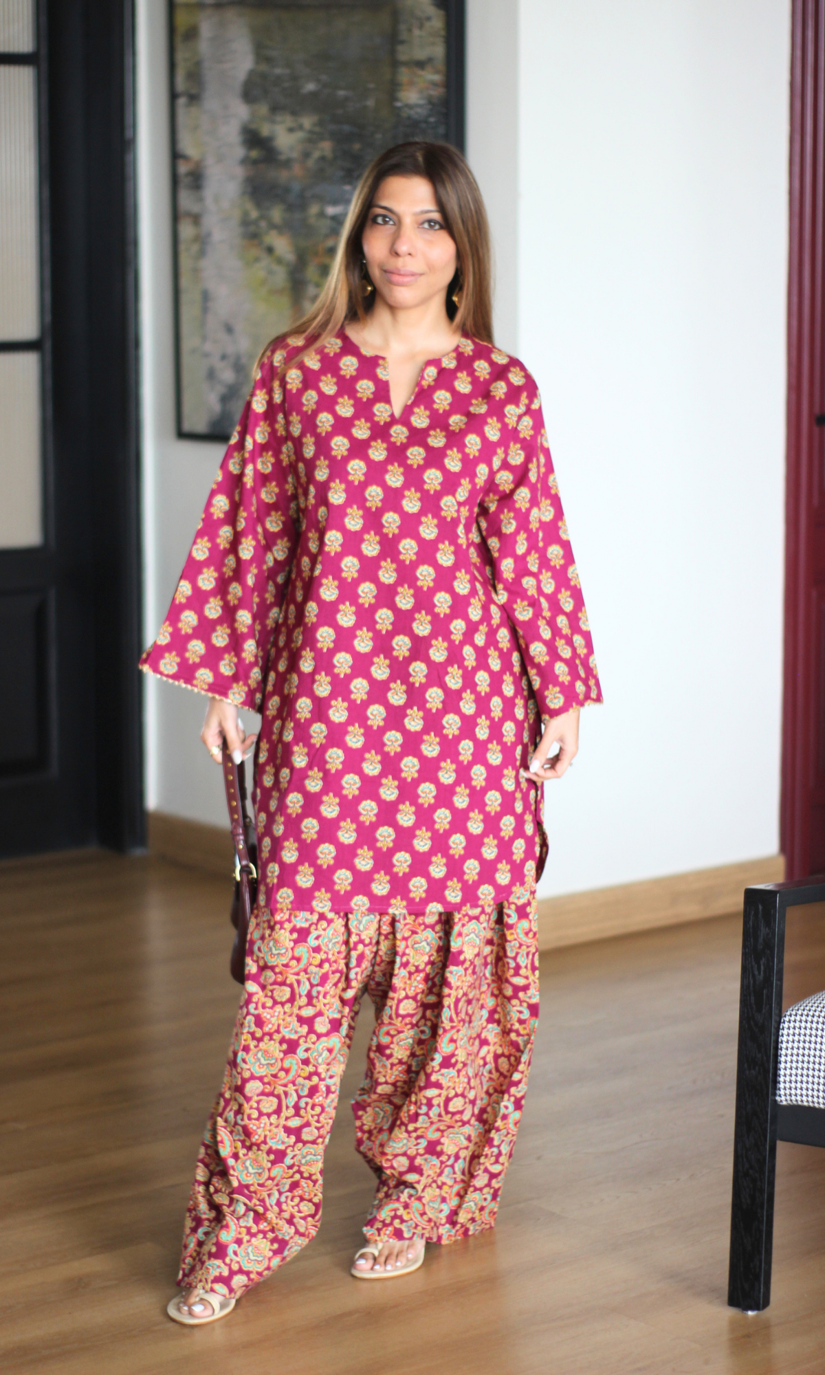 Ela Mulberry Kalamkari Kurta with Farshi Salwaar