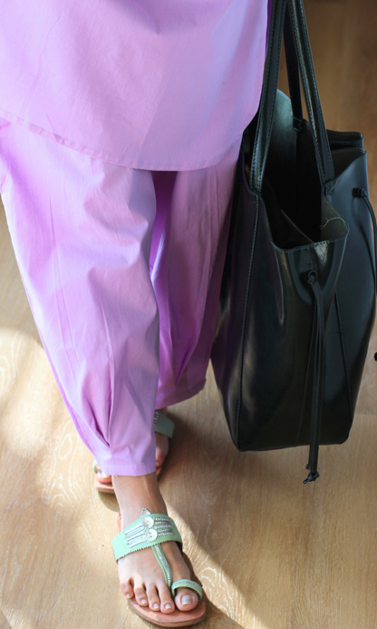 Lilac Hour Cotton Kurta with Baloon Pants