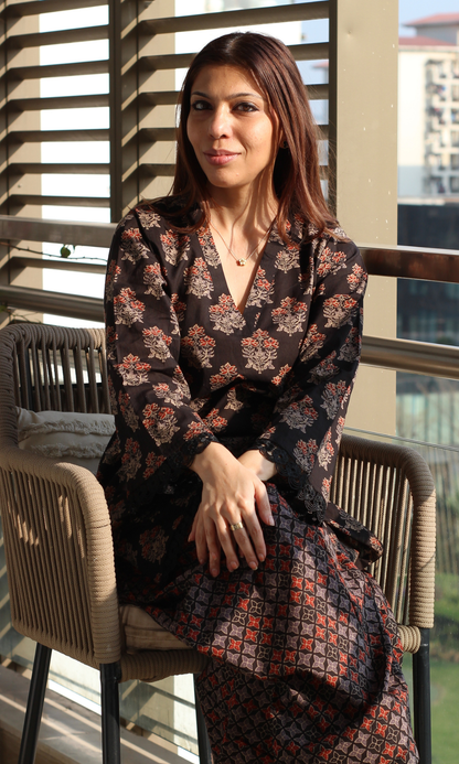 Black Noor Laced Kurta & Farshi Salwaar