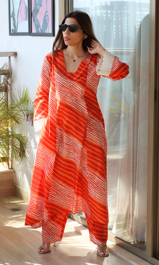 Tangerine Muse Kali Kurta & Pant Co-ord