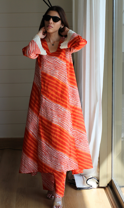 Tangerine Muse Kali Kurta & Pant Co-ord