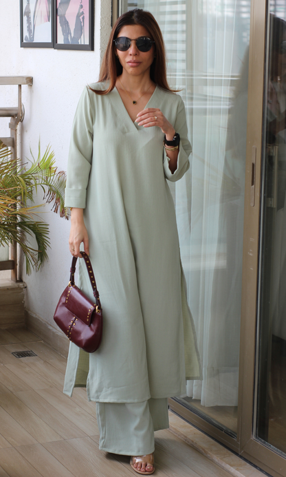 Misty Green Textured Co-ord