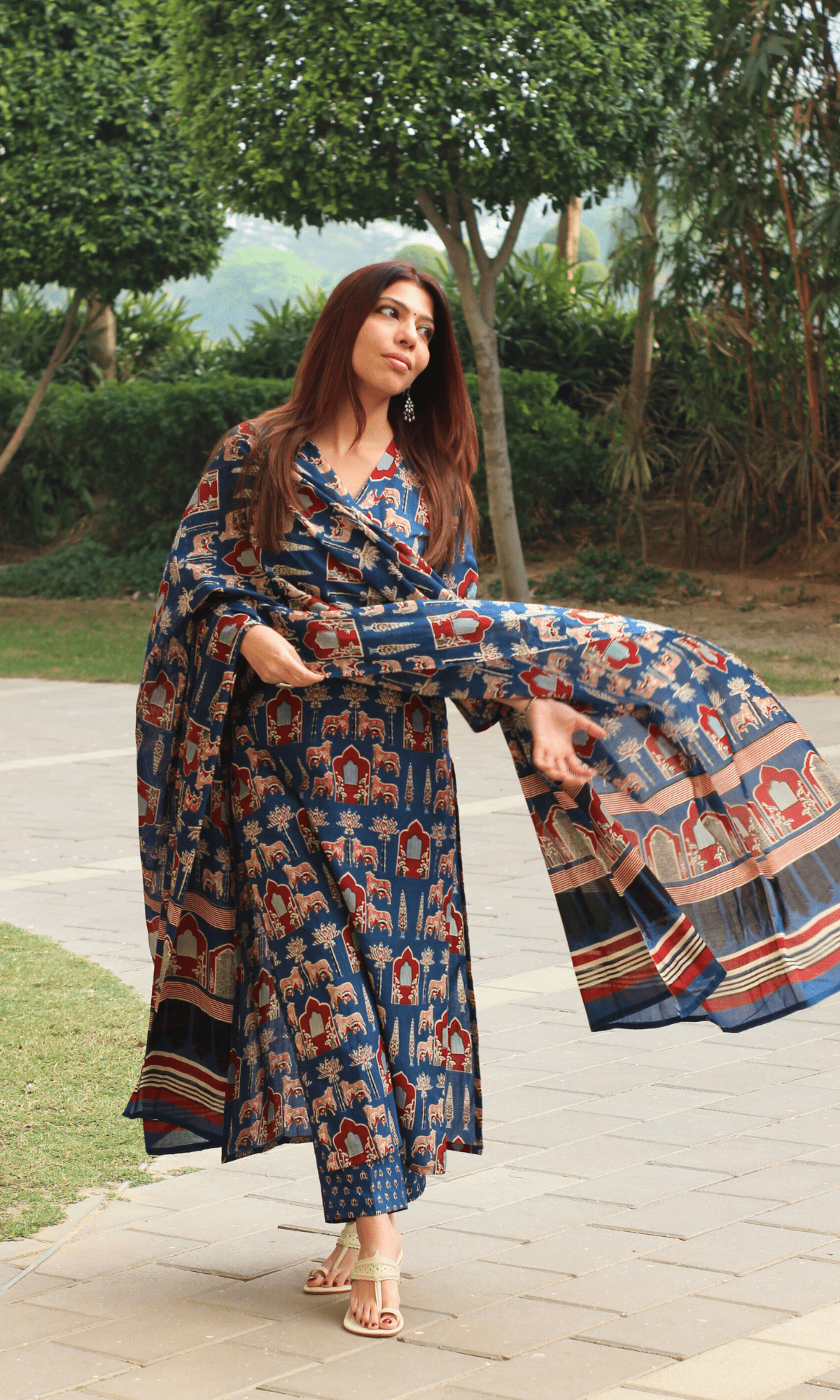 cotton dress with dupatta HEARTS JAMDANI COTTON DRESS WITH DUPATTA
