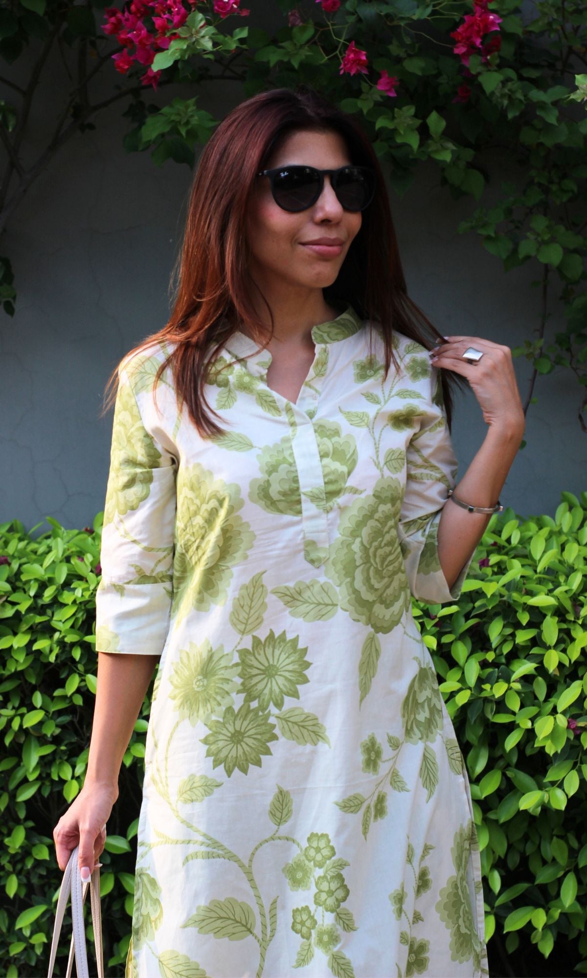 Cotton Printed Lush Green Buttoned Kurta and Pant Coord - Baareeki