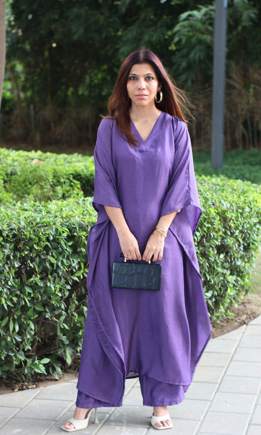 Electric Purple Kaftan Style Coord Set - Baareeki