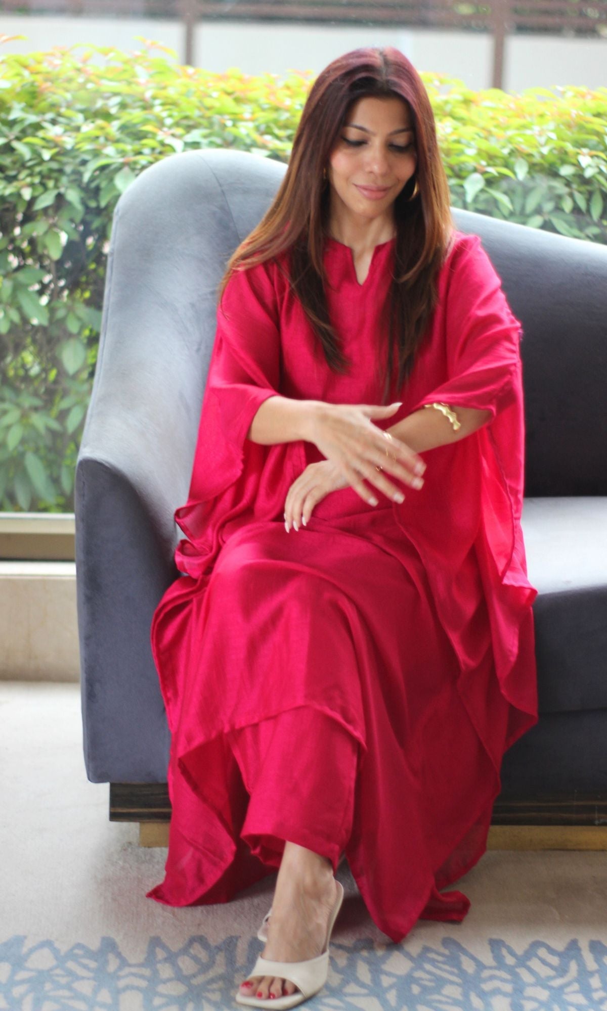Hot Pink Kaftan Coord Set – Baareeki