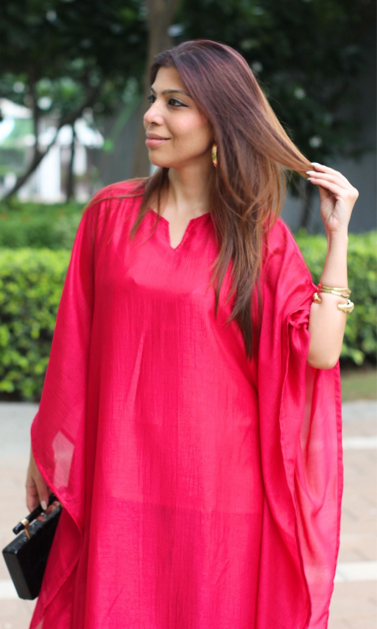 Hot Pink Kaftan Coord Set - Baareeki