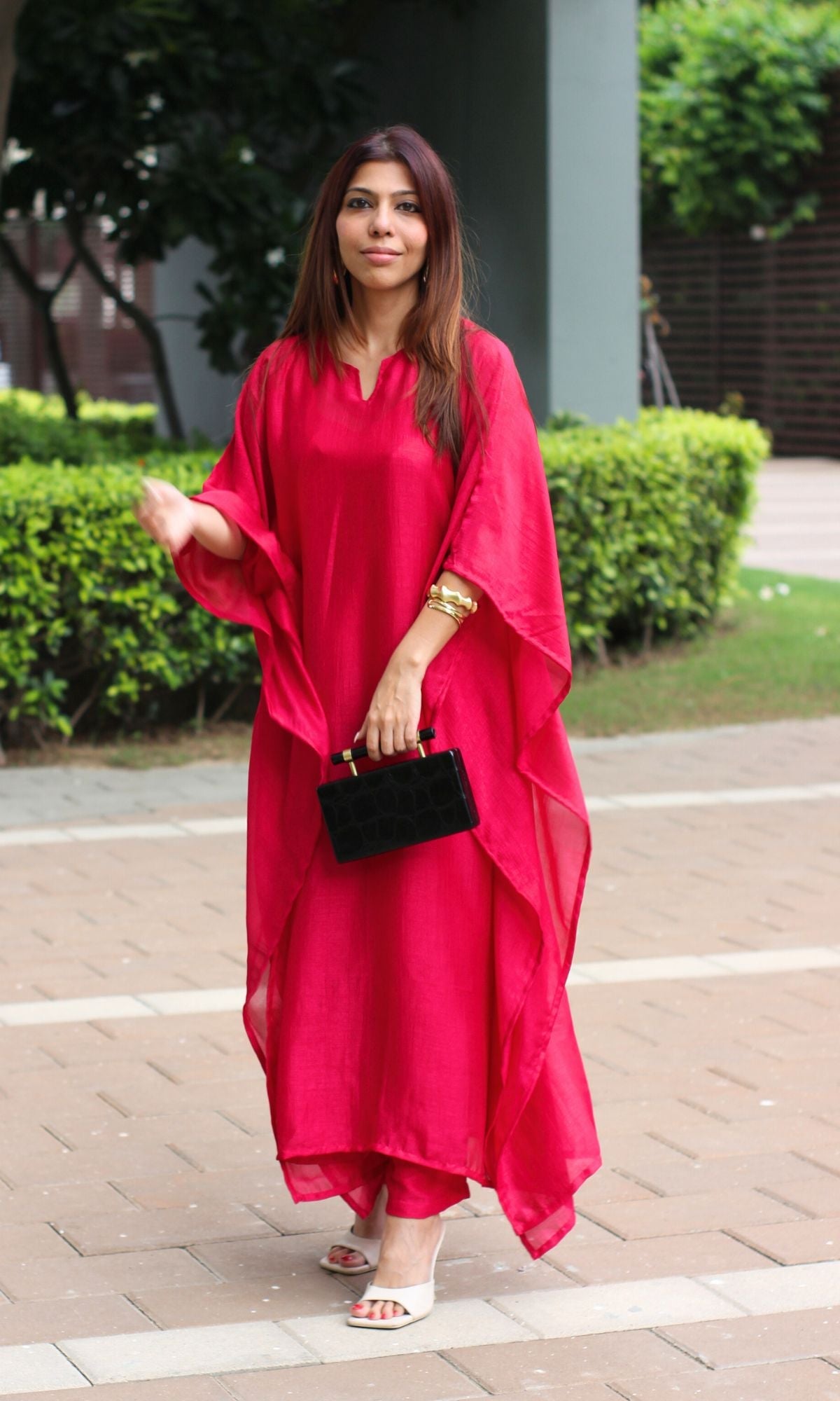 Hot Pink Kaftan Coord Set - Baareeki