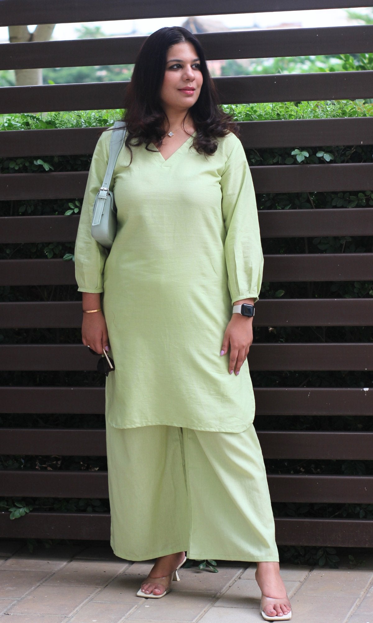 Cotton Flax Lime Green Coord Set - Baareeki