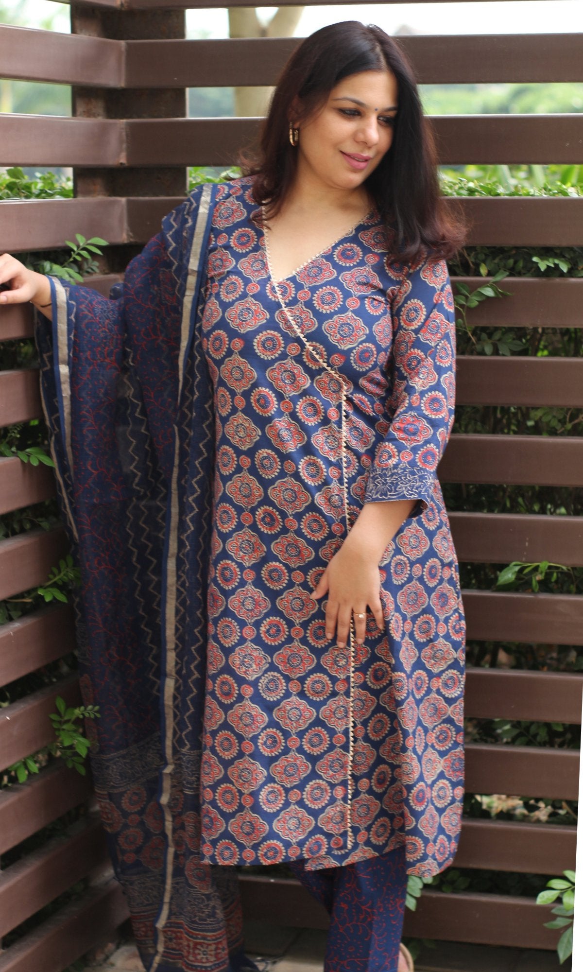Premium cotton Angrakha style suit set – Aashvi Couture