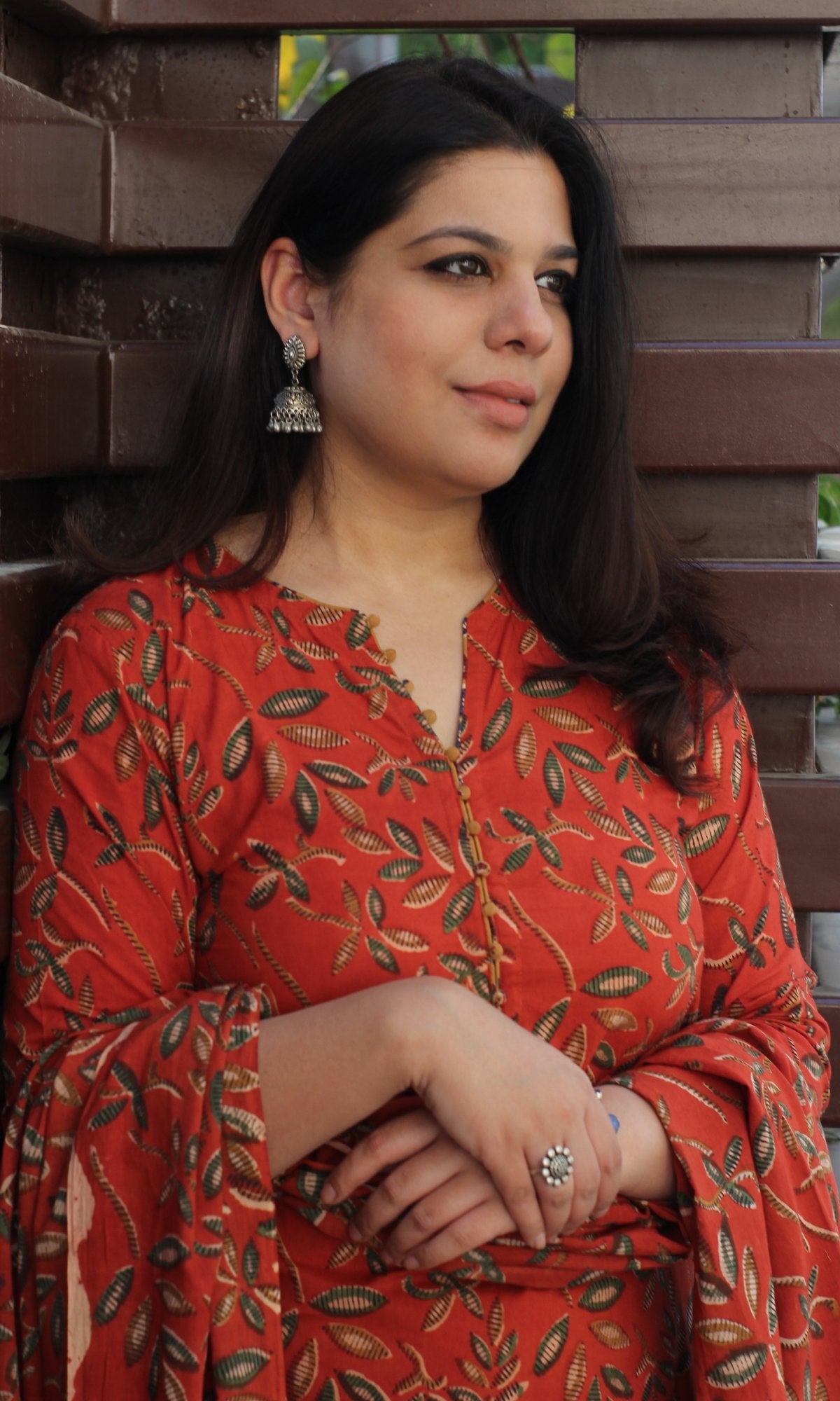 Cotton Kalamkari Earthy Red Kurta and Dupatta - Baareeki