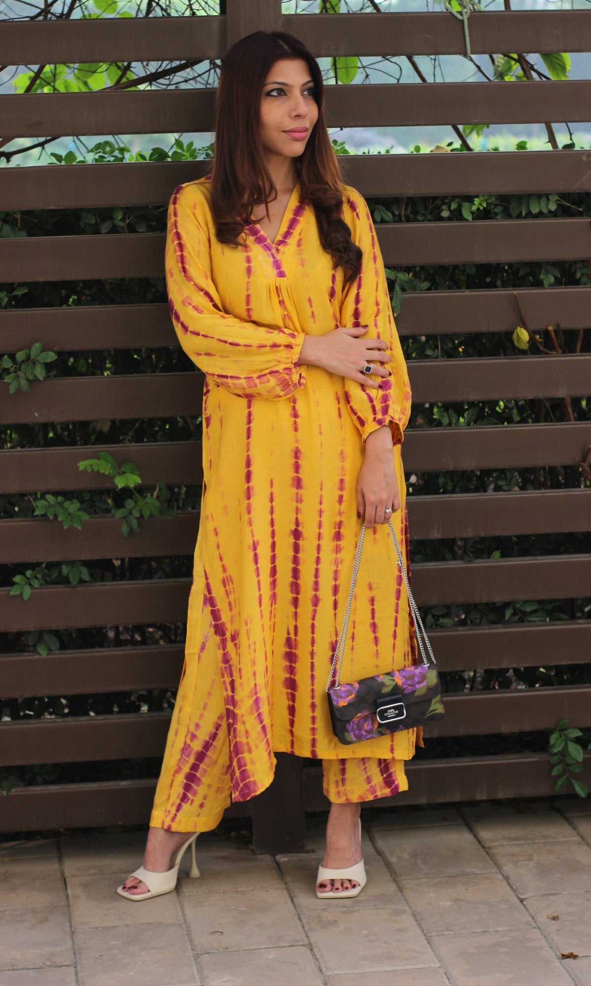 Modal Silk Yellow Tie and Dye Coord Set - Baareeki